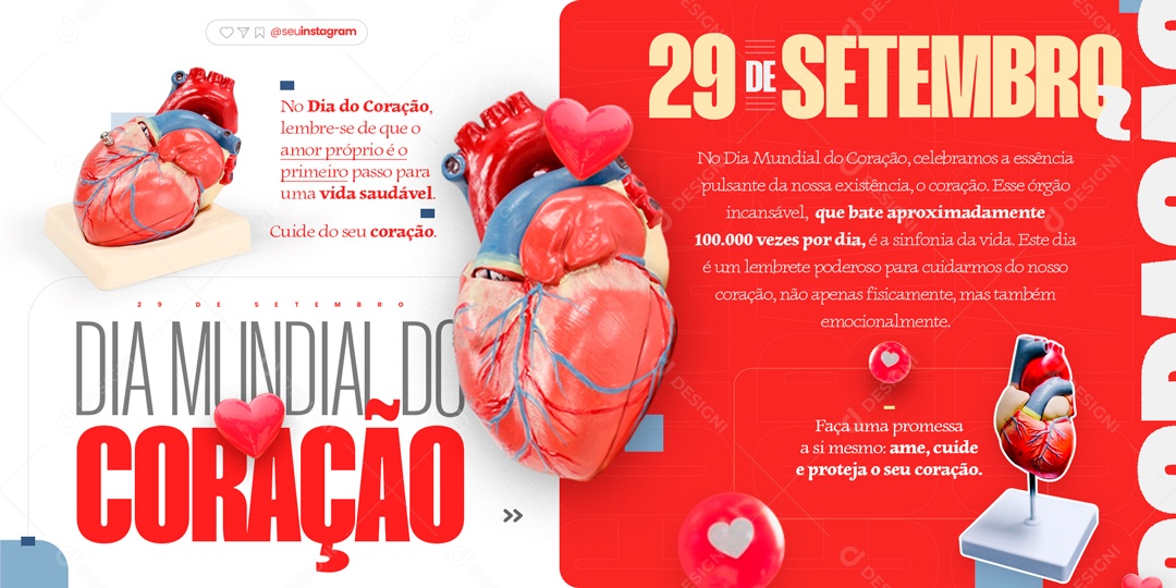 World Heart Day Banner September 29 Social Media PSD Editable