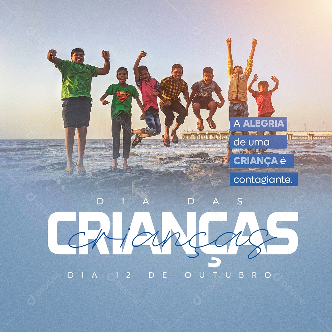 Children's Day October 12th a Child's Joy is Contagious Social Media PSD Editable