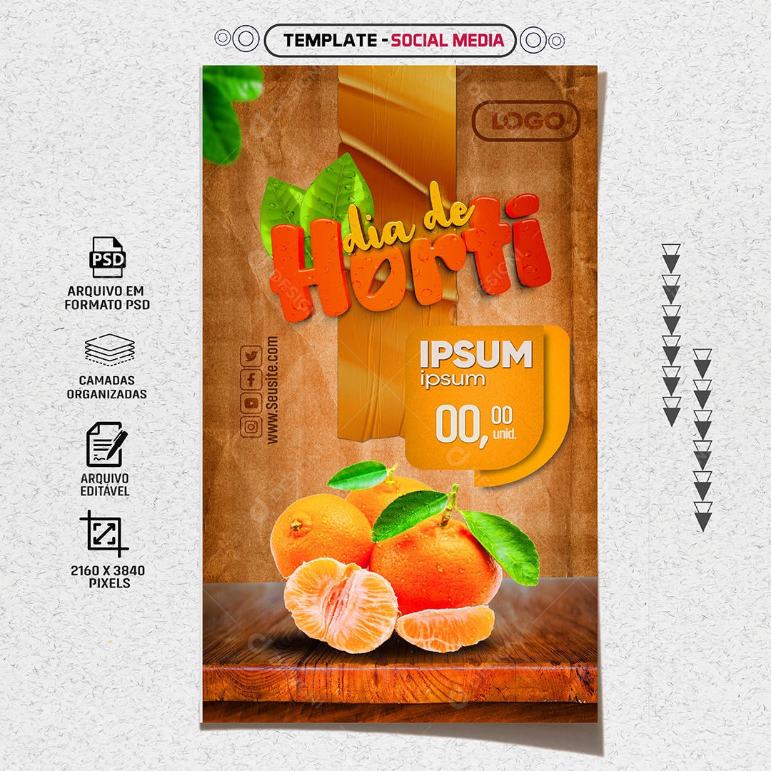 Story Dia De Horti Social Media PSD Editável