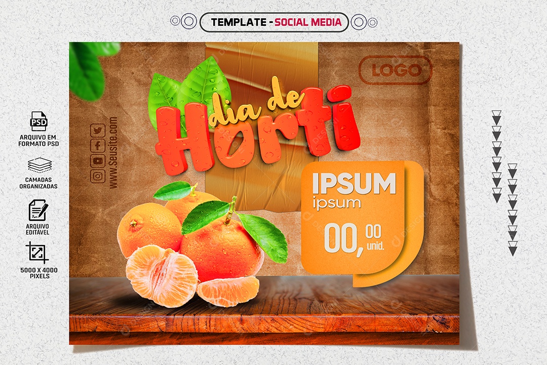 Editable Horti Social Media PSD Day Banner