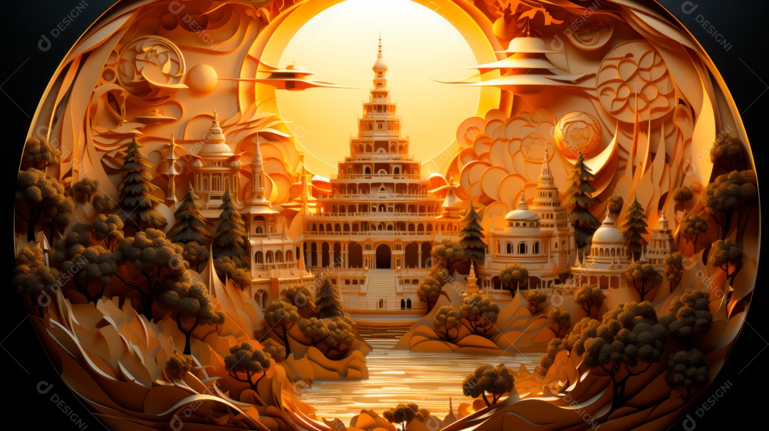 Estátua de buda sobre fundo isolado.