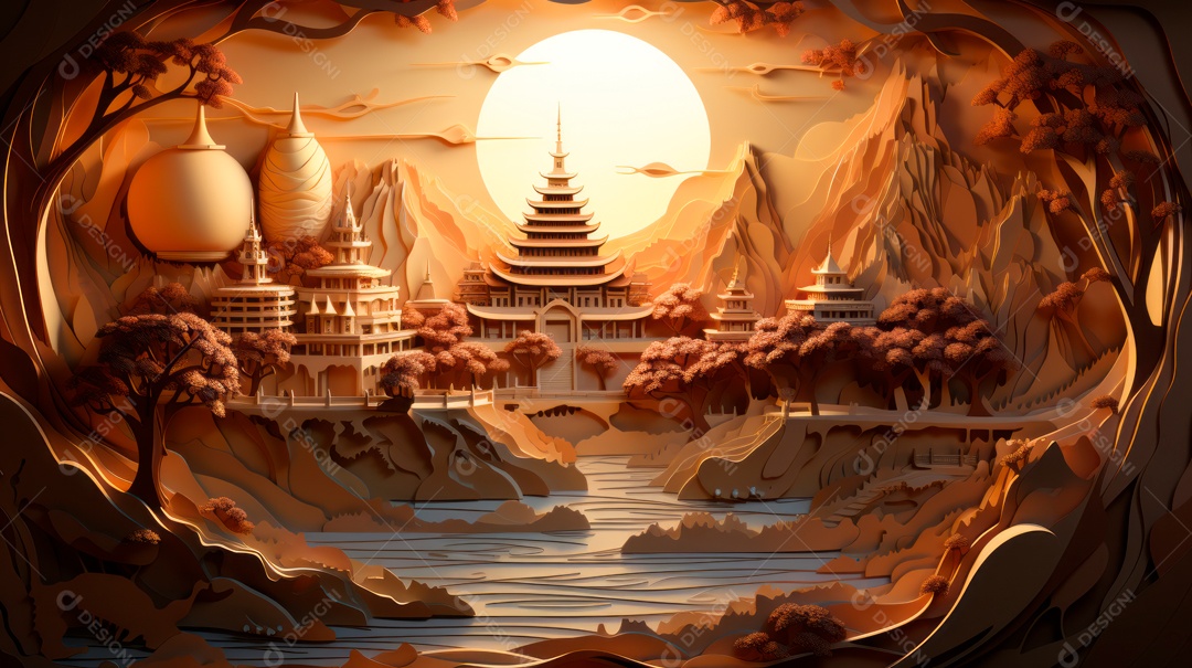 Estátua de buda sobre fundo isolado.