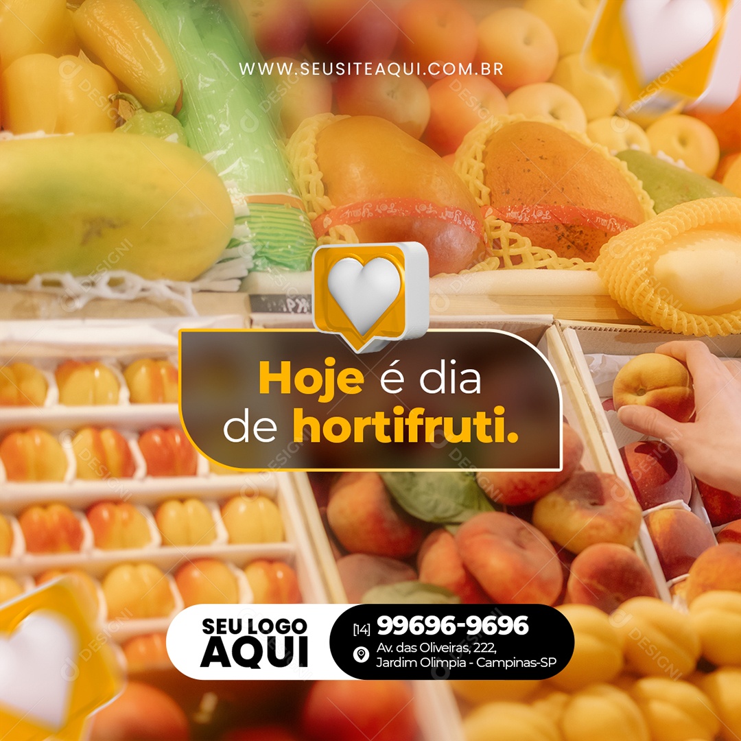 Supermercado Muito Mais Economia Hoje é Dia de Hortifruti Social Media PSD Editável