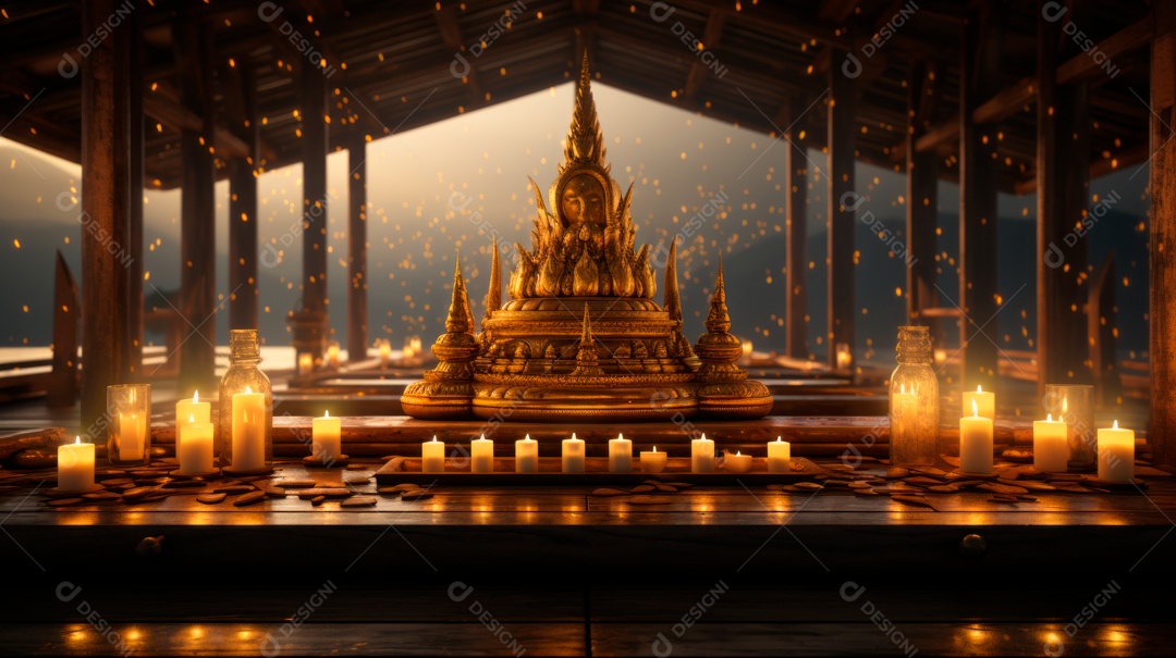 Estátua de buda sobre fundo isolado.