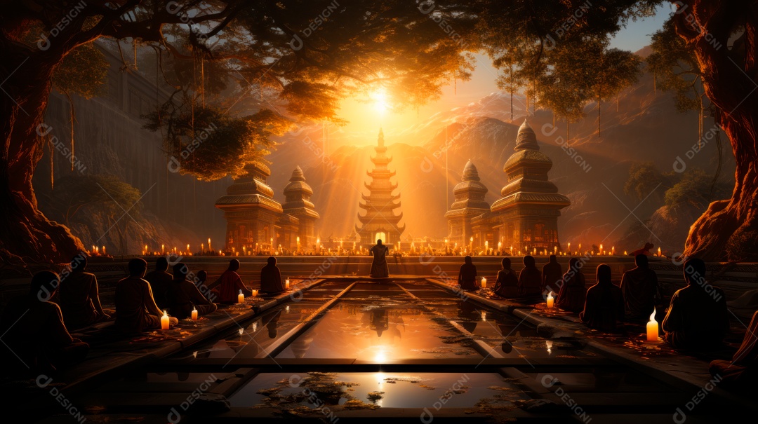 Estátua de buda sobre fundo isolado.