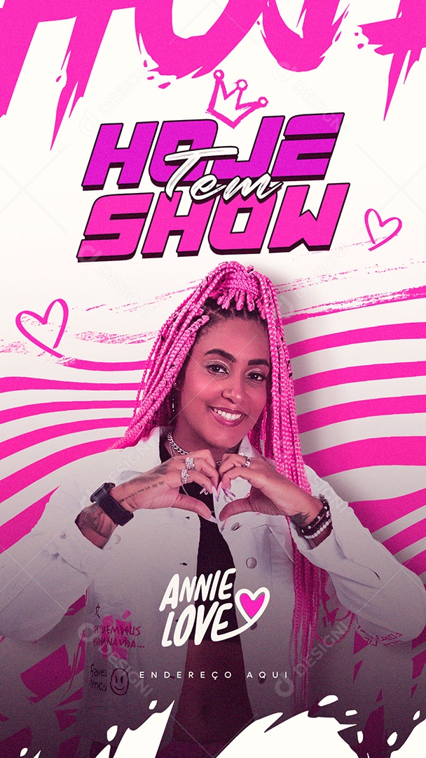 Social Media Flyer Story Hoje Tem Show Annie Love PSD Editável