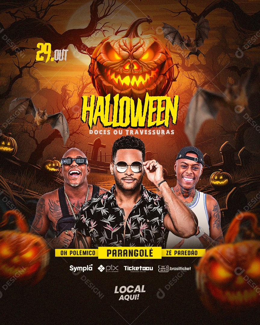 Social Media Flyer Feed Halloween Parangolé PSD Editável