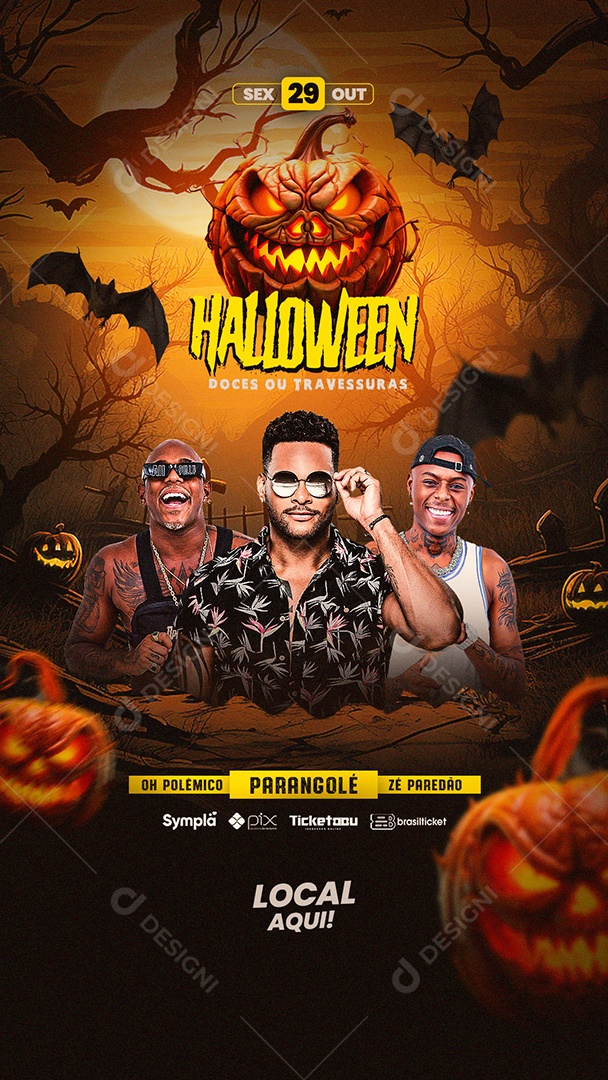 Social Media Flyer Story Halloween Parangolé PSD Editável