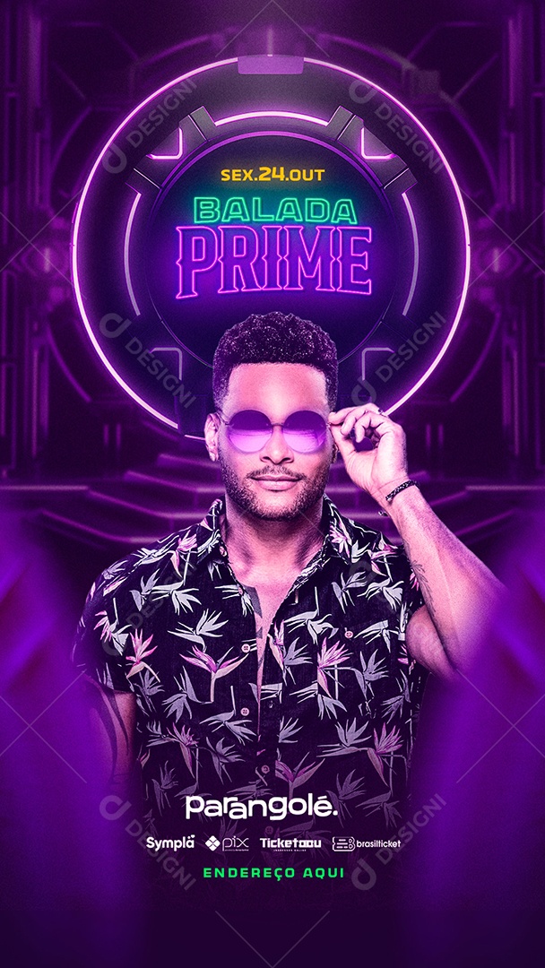 Social Media Flyer Story Balada Prime Parangolé PSD Editável
