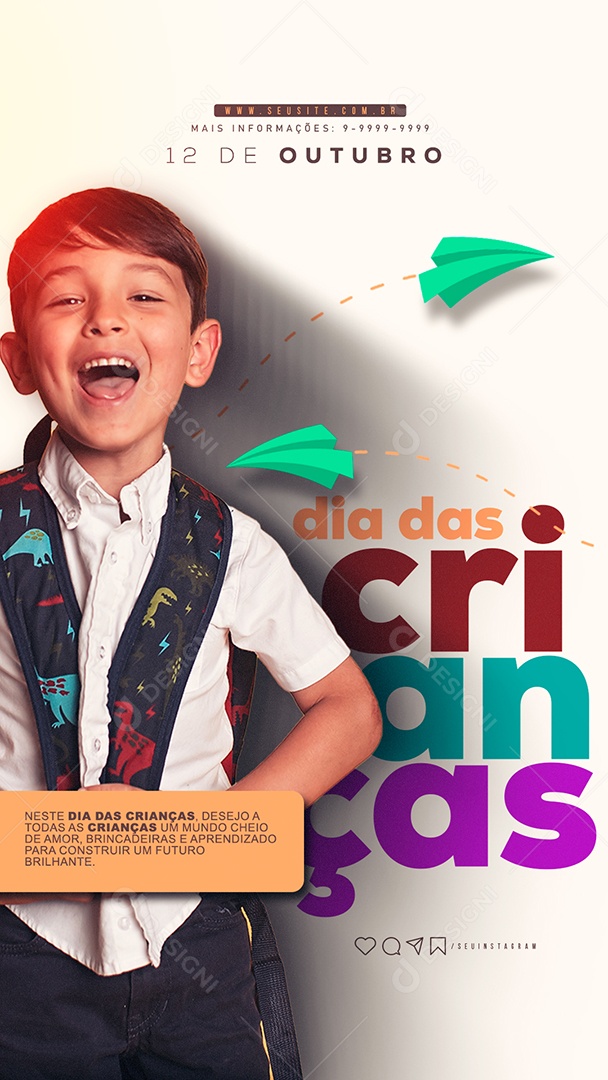Social Media Story Dia Das Crianças 12 De Outubro PSD Editável