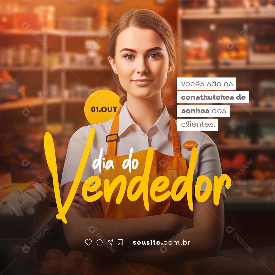 Dia Do Vendedor Vocês são os Construtores de Sonhos dos Clientes Social Media PSD Editável