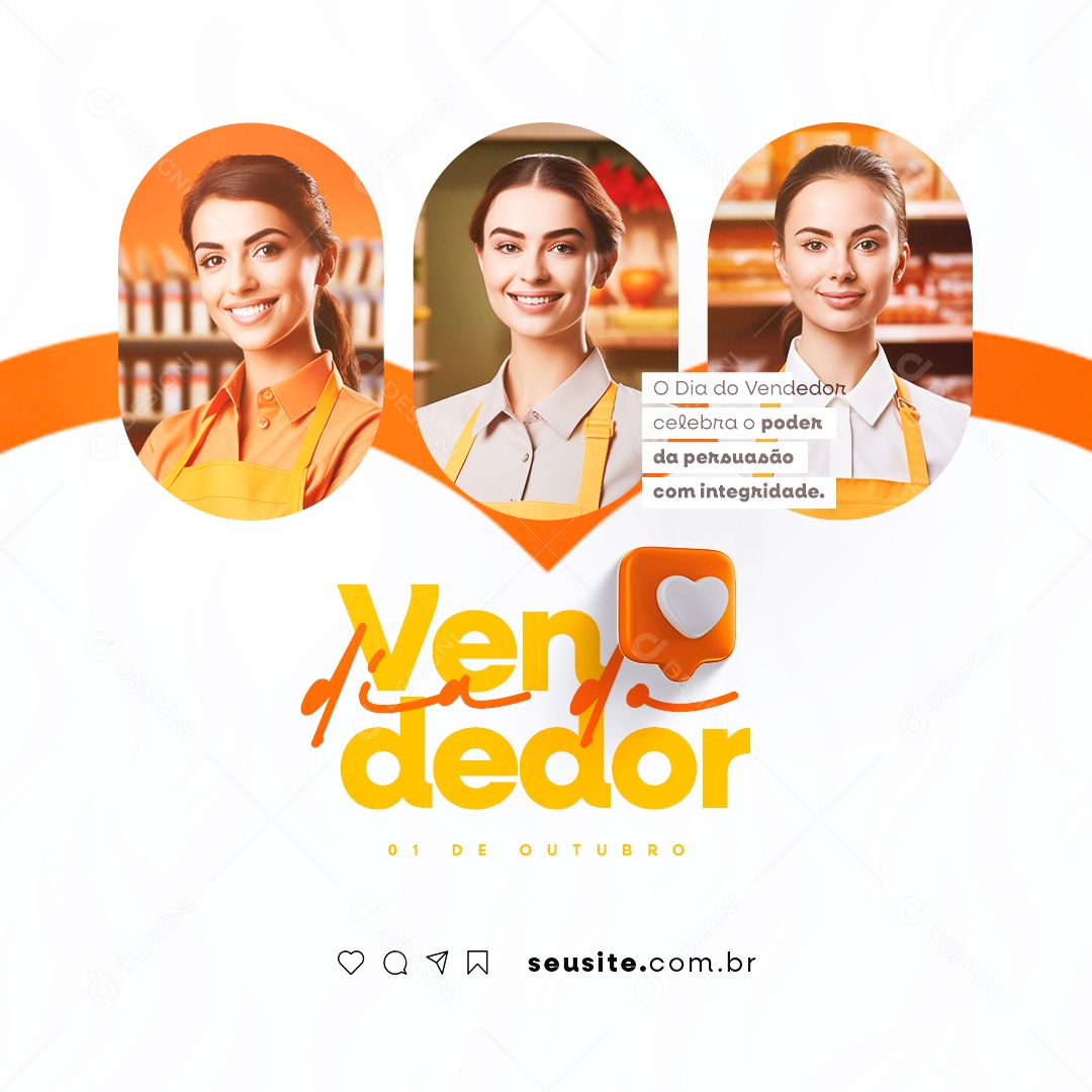 Dia Do Vendedor Celebra o Poder da Persuasão com Integridade Social Media PSD Editável