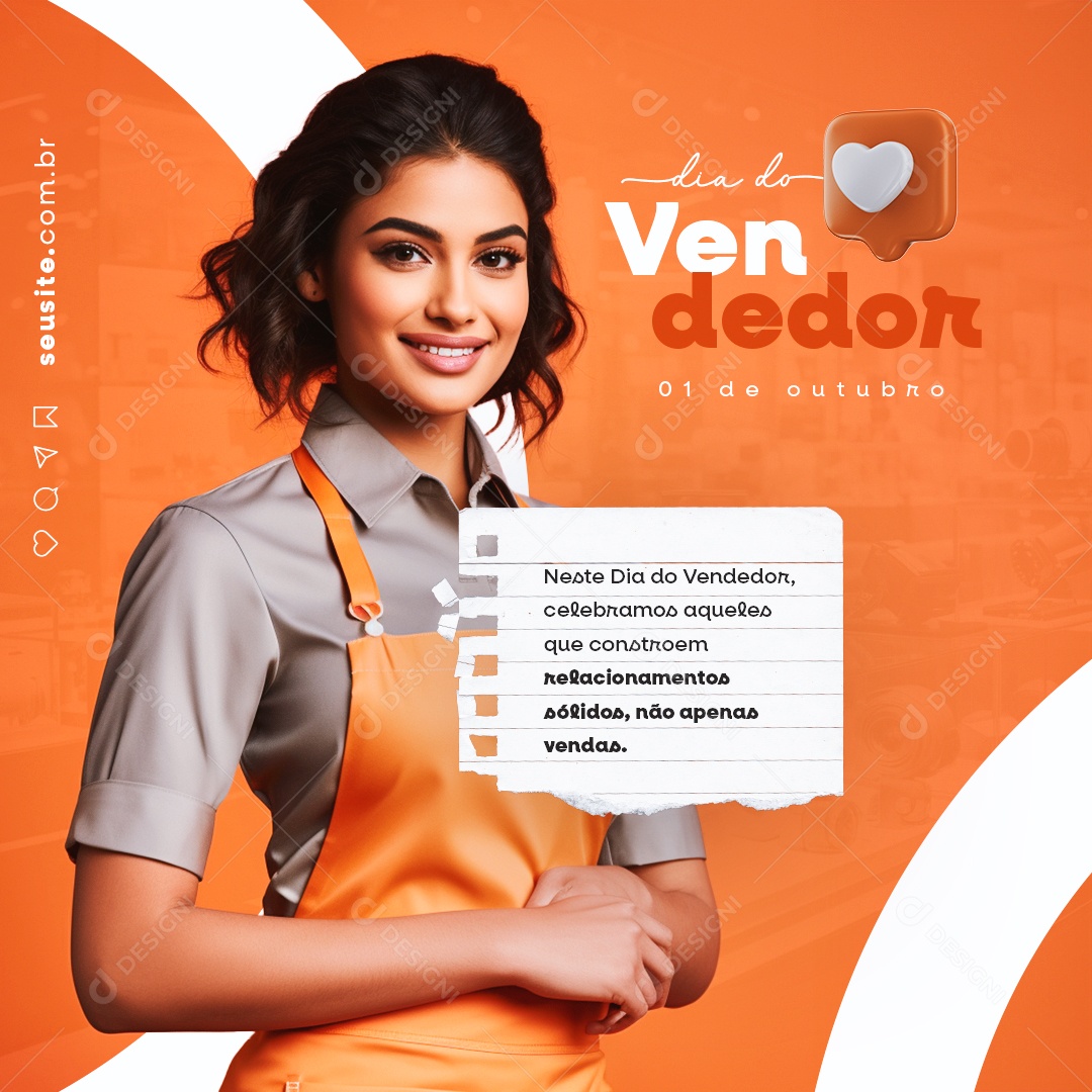 Dia Do Vendedor 01 de Outubro Social Media PSD Editável