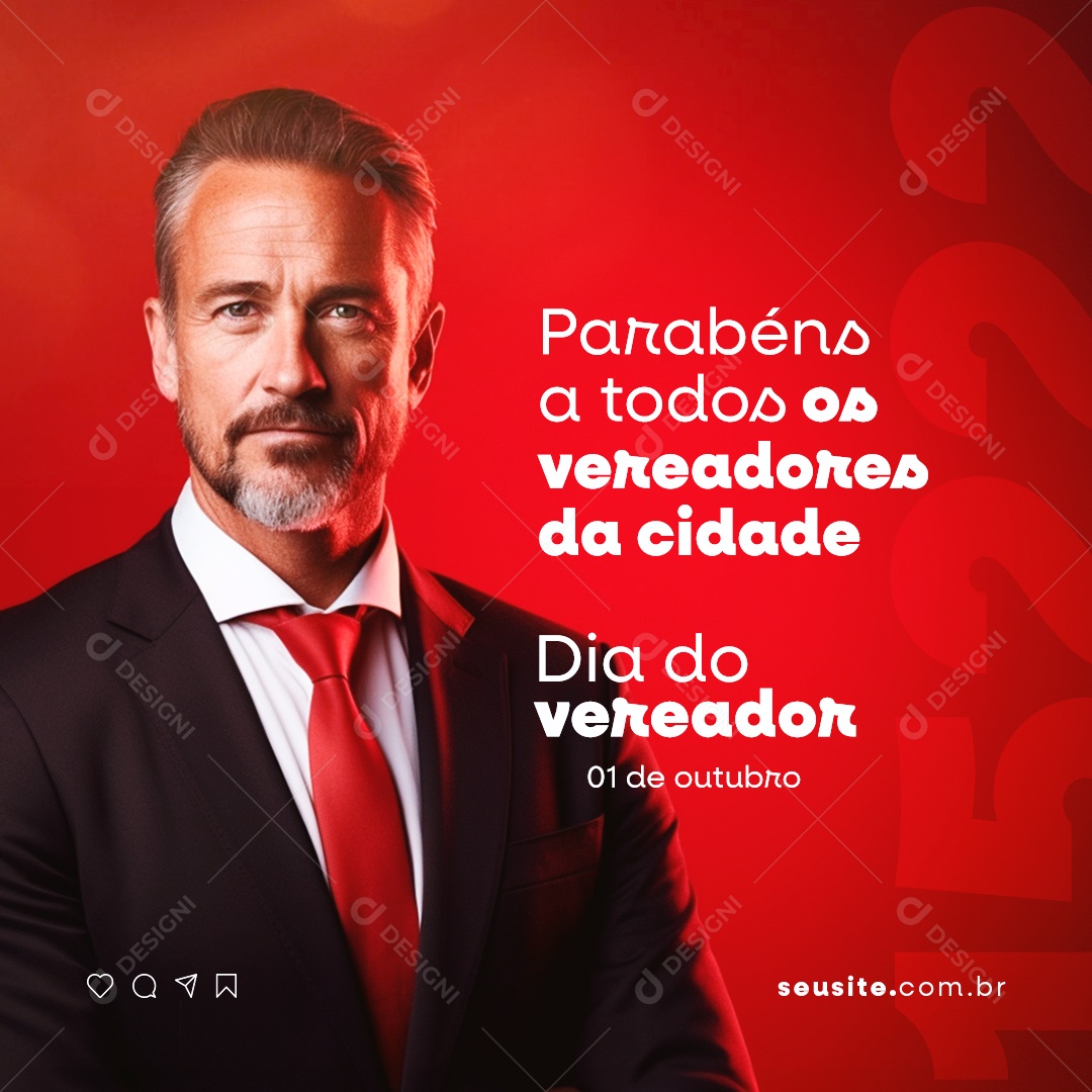 Dia Do Vereador Parabéns a Todos os Vereadores da Cidade Social Media PSD Editável