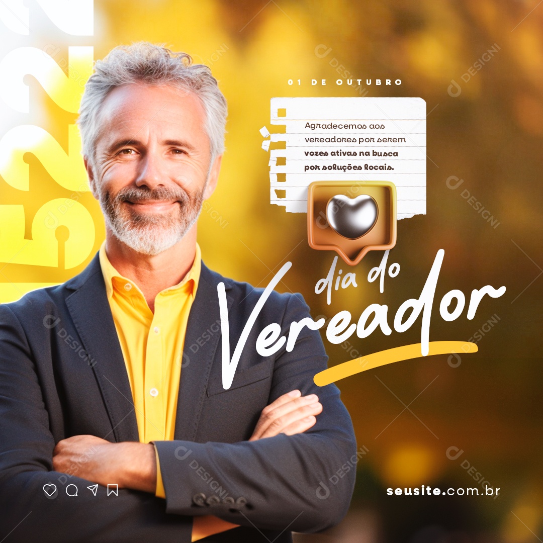 Dia Do Vereador Agradecemos aos Vereadores por Serem Vozes Ativas Social Media PSD Editável