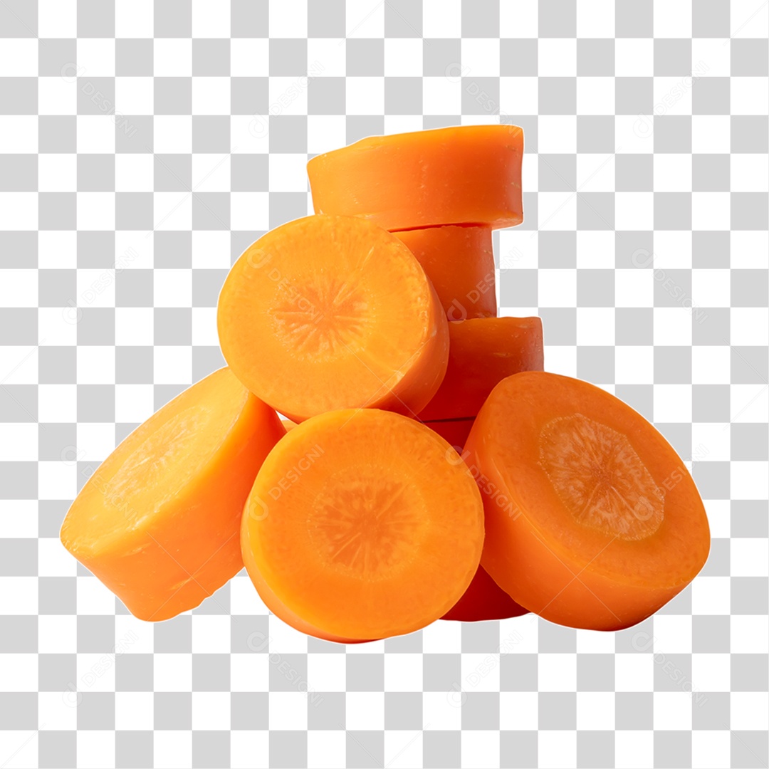 Rodelas de Cenouras Cortadas PNG Transparente