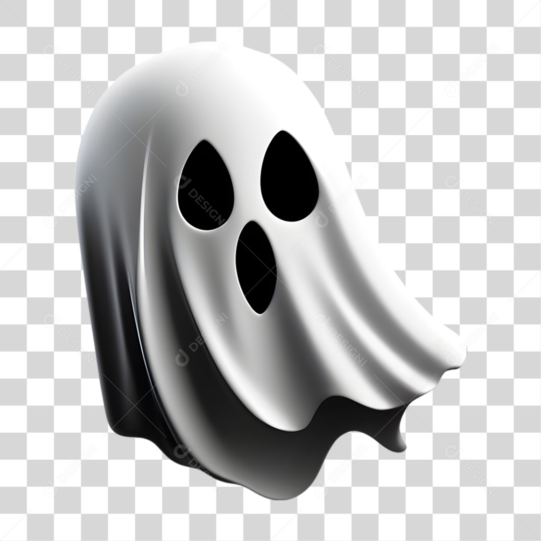 Fantasma de Halloween Elemento 3D para Composição PNG Transparente