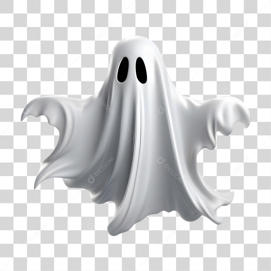 Fantasma de Halloween Elemento 3D para Composição PNG Transparente
