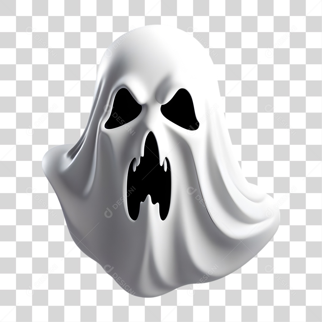 Fantasma de Halloween Elemento 3D para Composição PNG Transparente