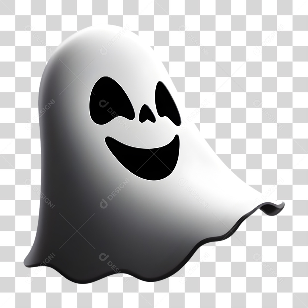 Fantasma de Halloween Elemento 3D para Composição PNG Transparente