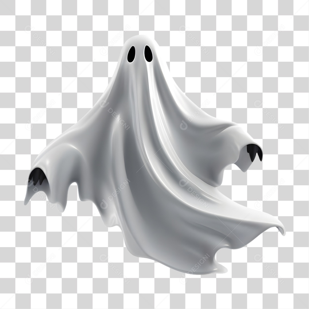 Fantasma de Halloween Elemento 3D para Composição PNG Transparente