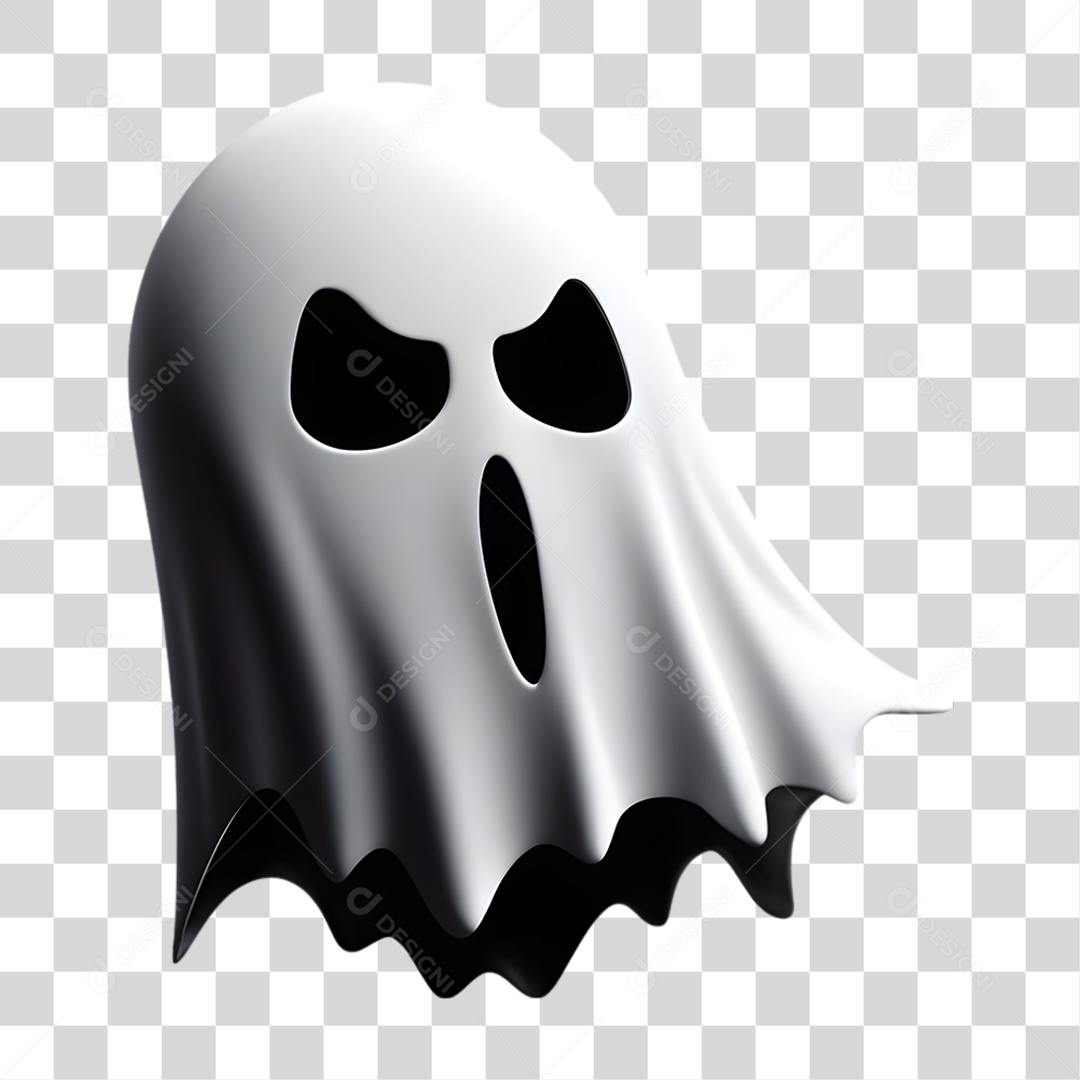 Fantasma de Halloween Elemento 3D para Composição PNG Transparente