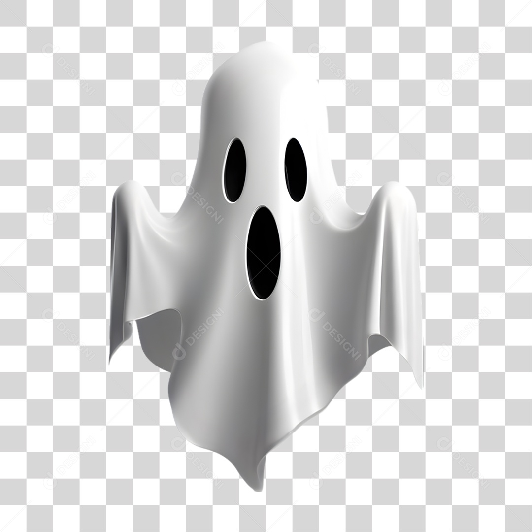 Fantasma de Halloween Elemento 3D para Composição PNG Transparente