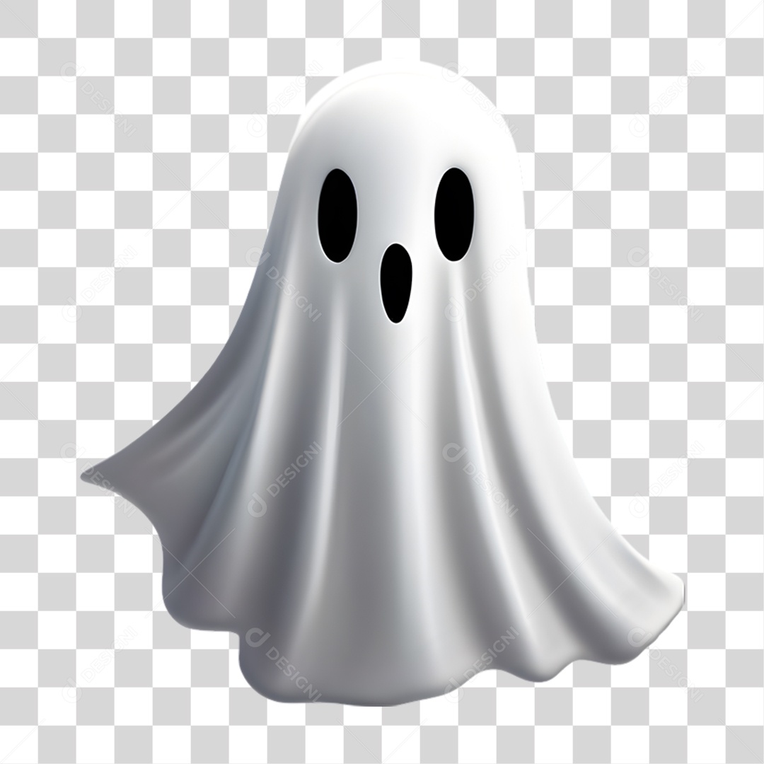 Fantasma de Halloween Elemento 3D para Composição PNG Transparente