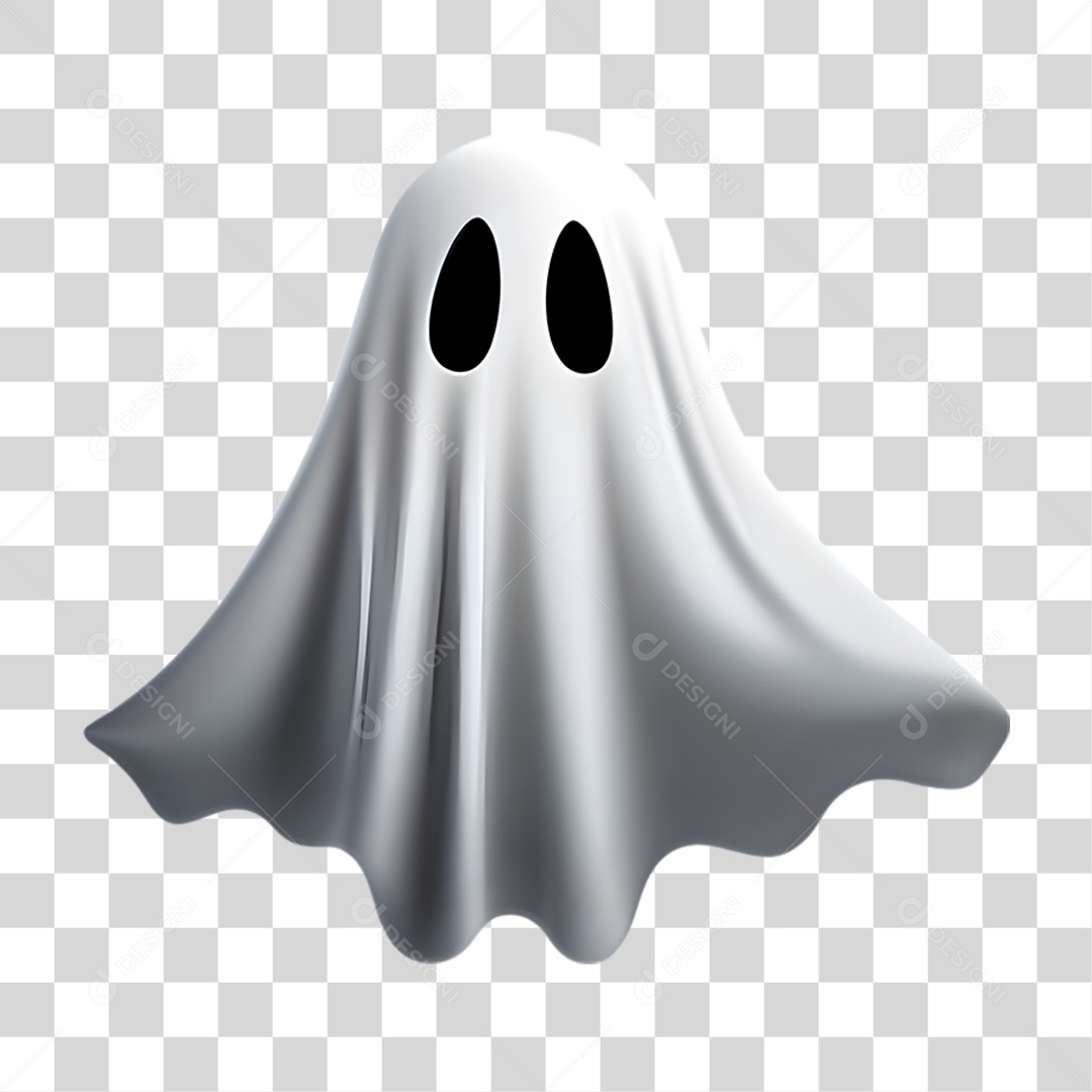 Fantasma de Halloween Elemento 3D para Composição PNG Transparente