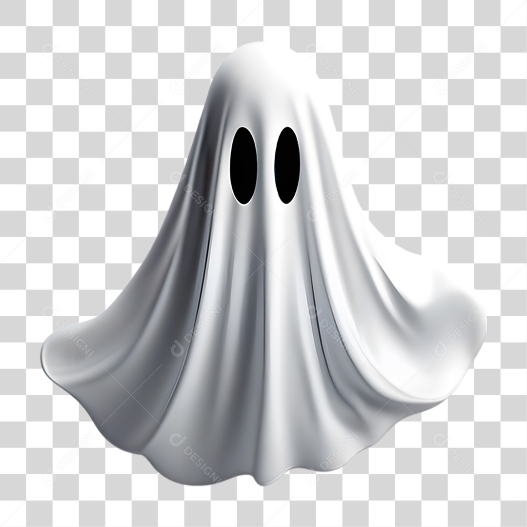 Fantasma de Halloween Elemento 3D para Composição PNG Transparente
