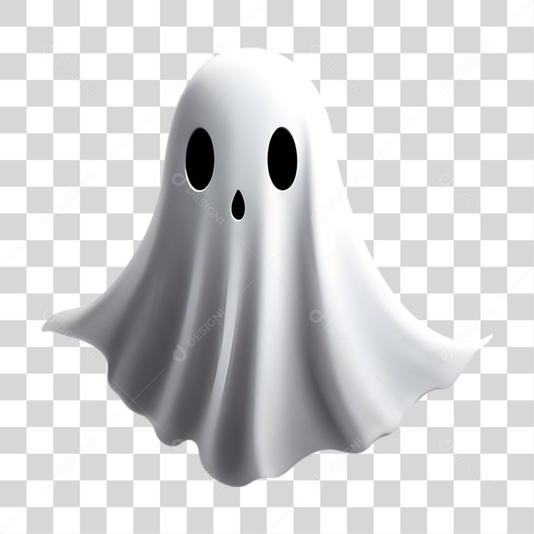 Fantasma de Halloween Elemento 3D para Composição PNG Transparente