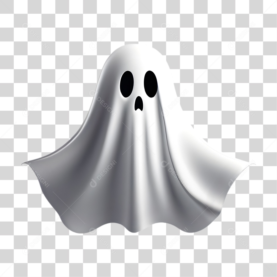 Fantasma de Halloween Elemento 3D para Composição PNG Transparente