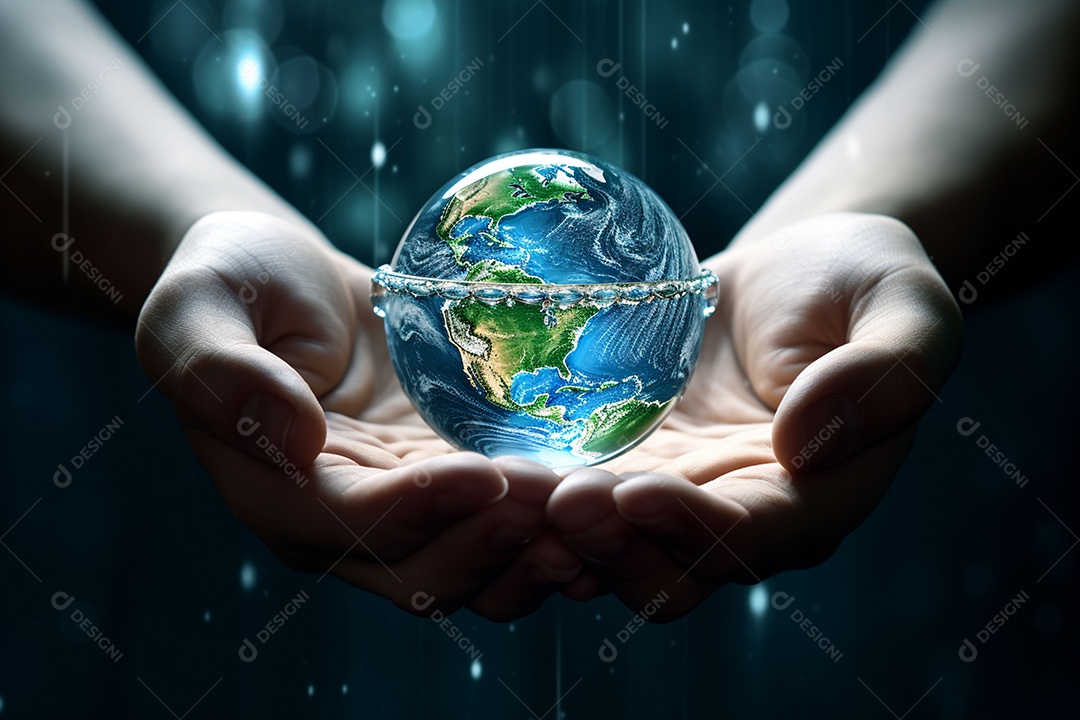 Dia mundial da água e terra nas mãos