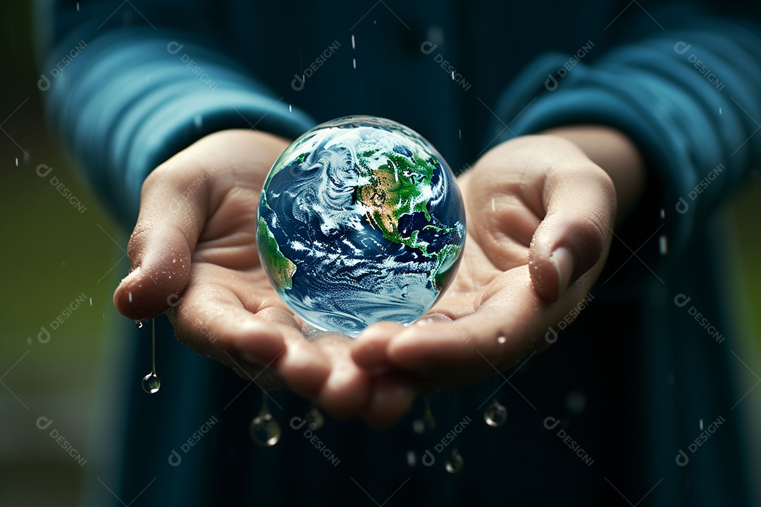 Dia mundial da água e terra nas mãos