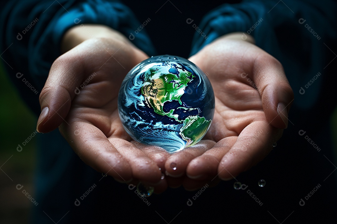 Dia mundial da água e terra nas mãos