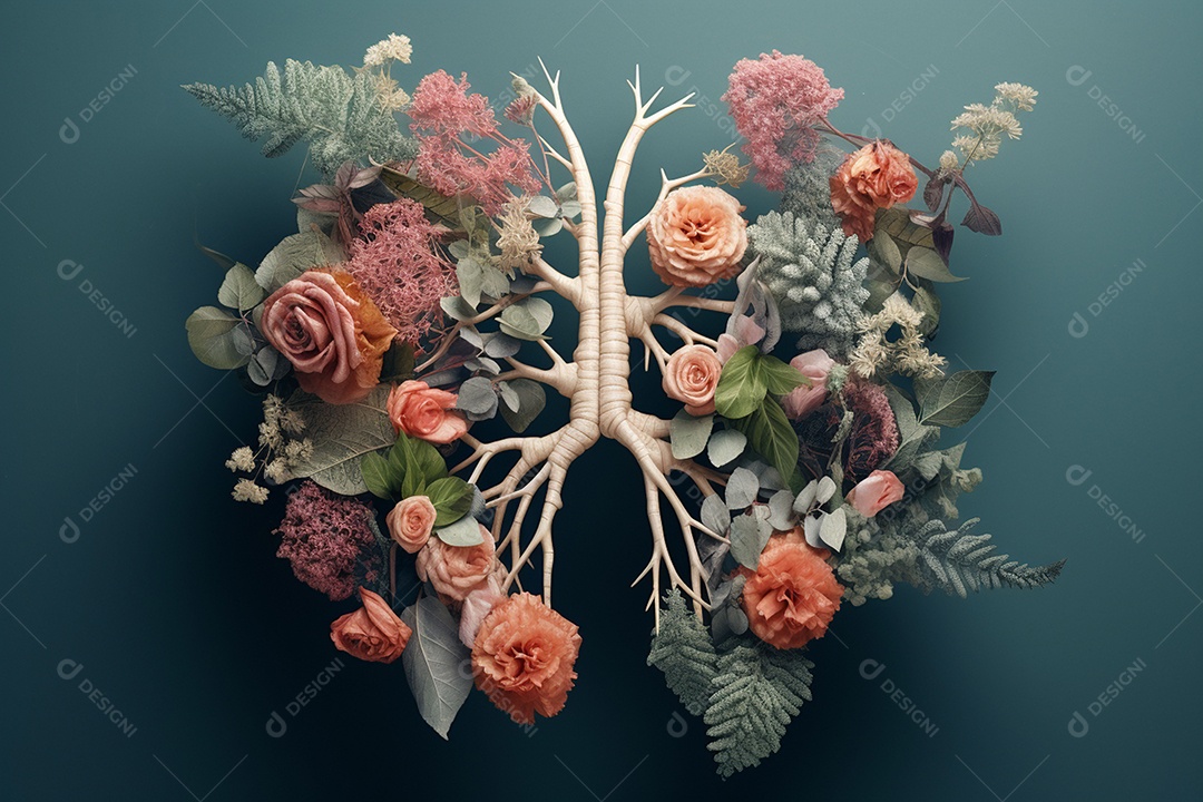 Flores de inverno representando pulmões humanos