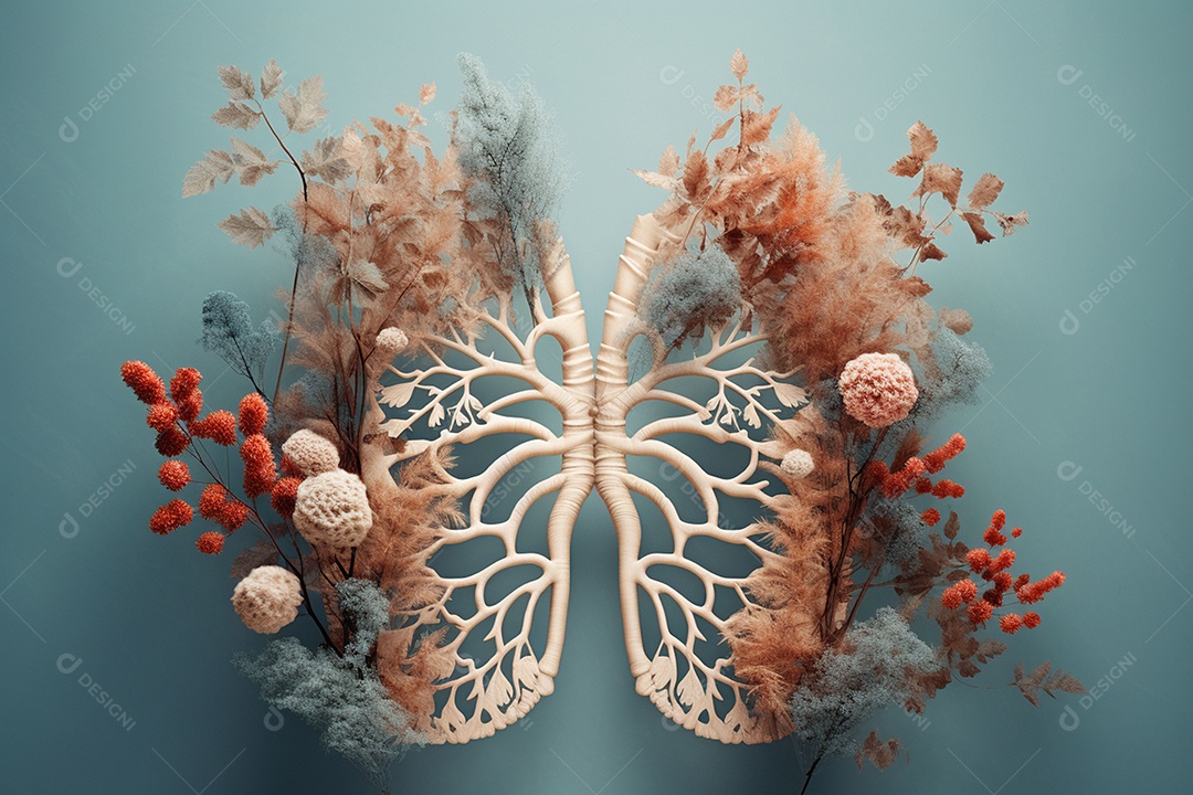 Flores de inverno representando pulmões humanos