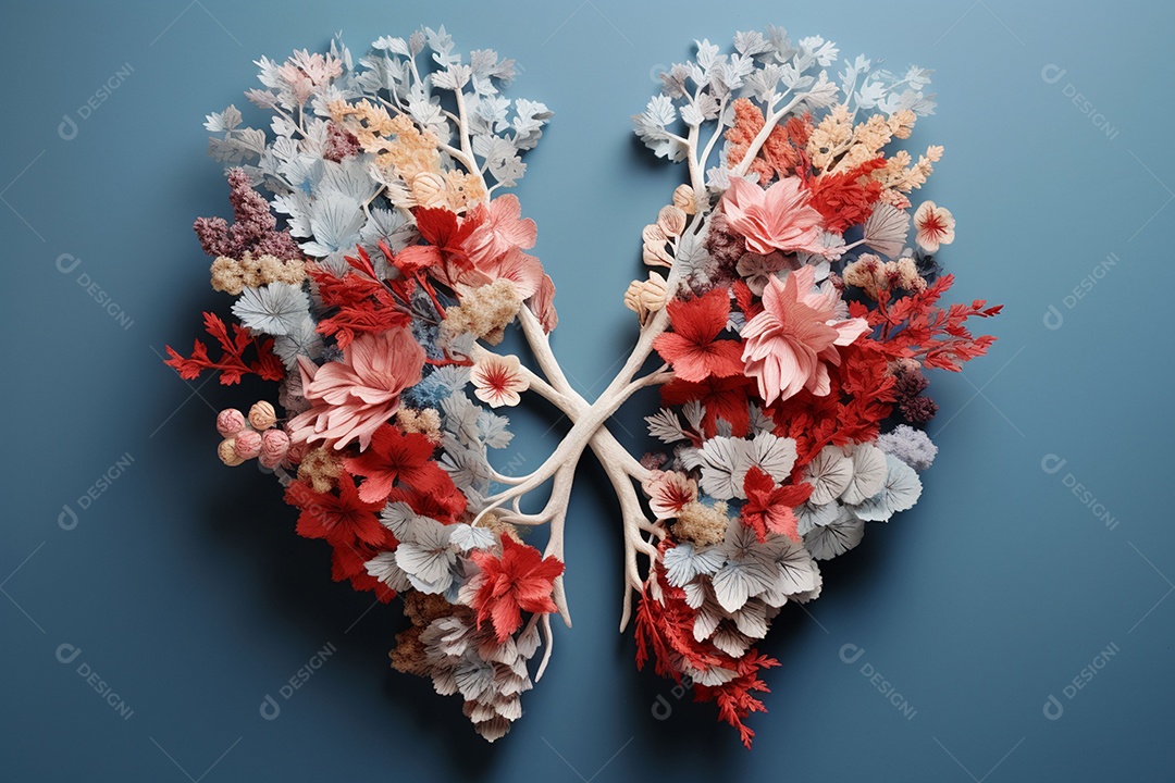 Flores de inverno representando pulmões humanos