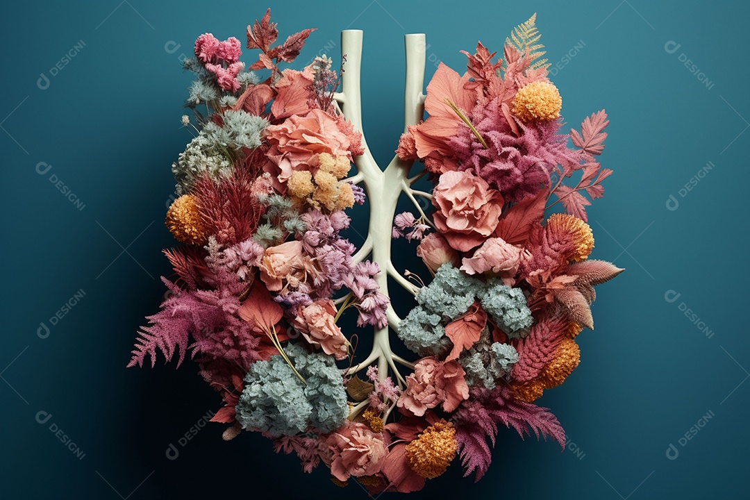 Flores de inverno representando pulmões humanos