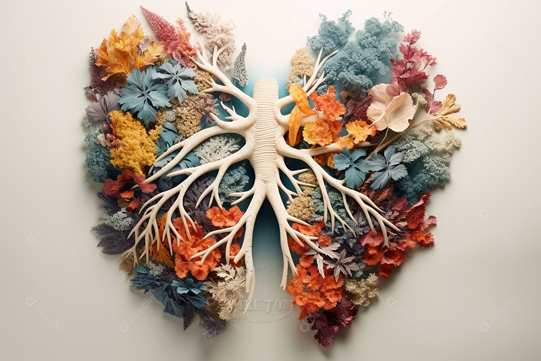 Flores de inverno representando pulmões humanos