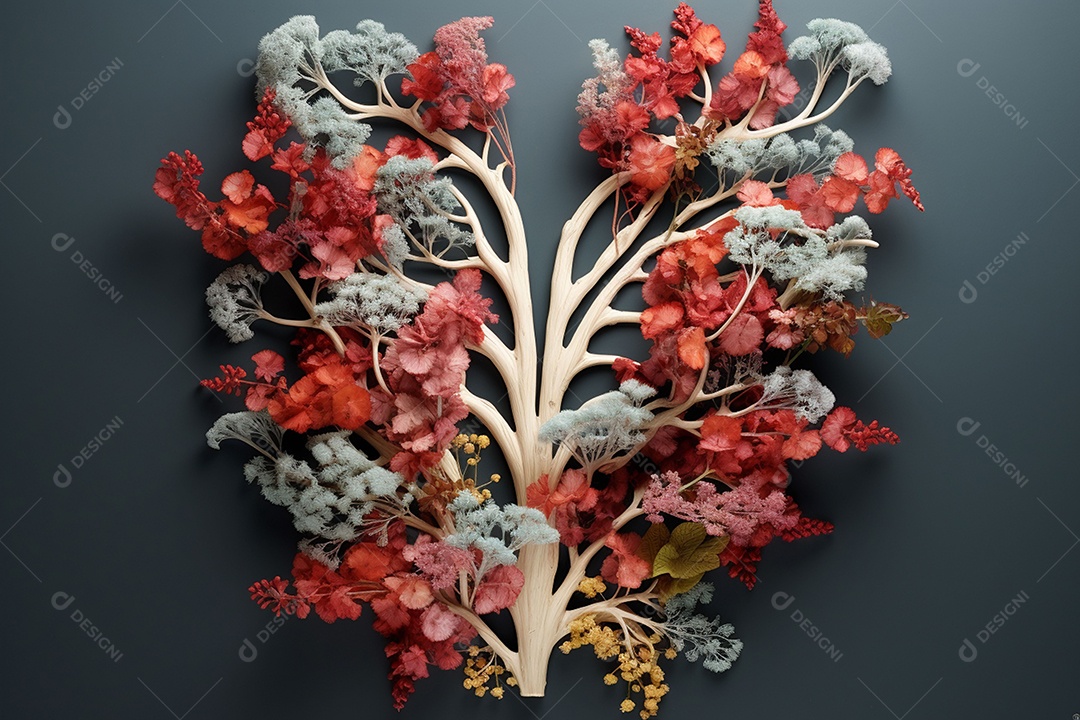 Flores de inverno representando pulmões humanos