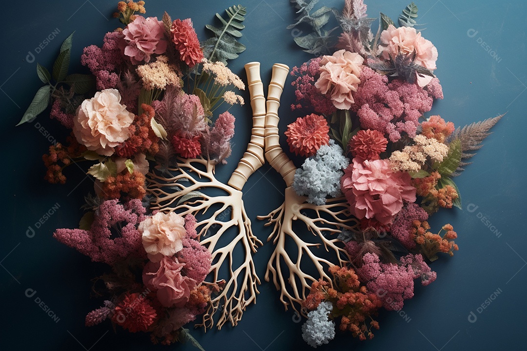 Flores de inverno representando pulmões humanos