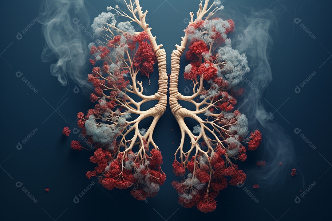 Flores de inverno representando pulmões humanos