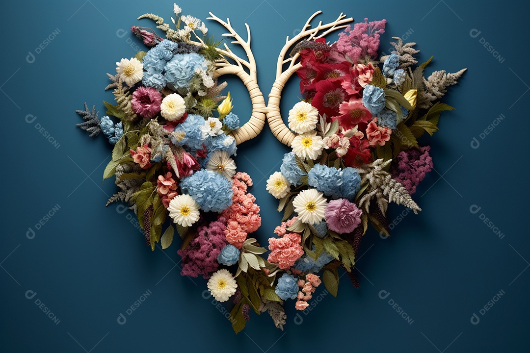 Flores de inverno representando pulmões humanos