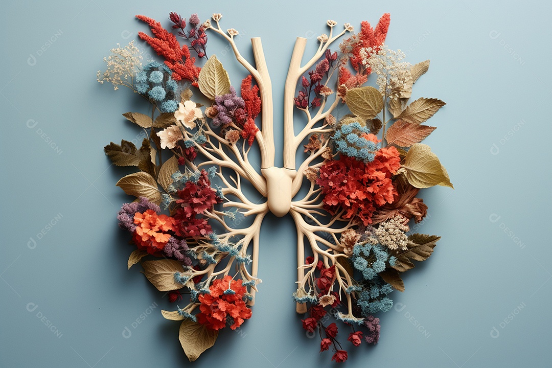 Flores de inverno representando pulmões humanos