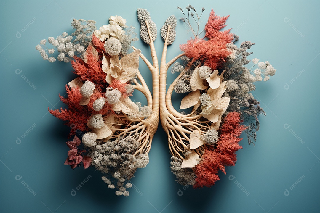 Flores de inverno representando pulmões humanos