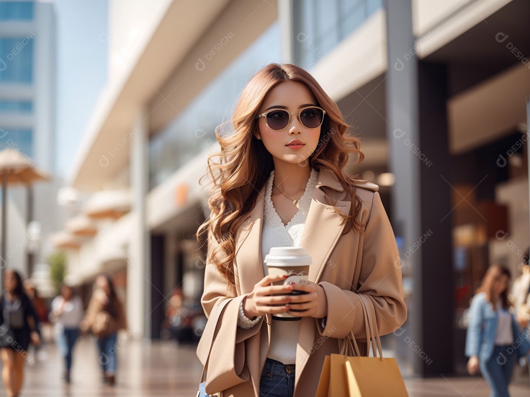 Retrato realista de mulher jovem turista