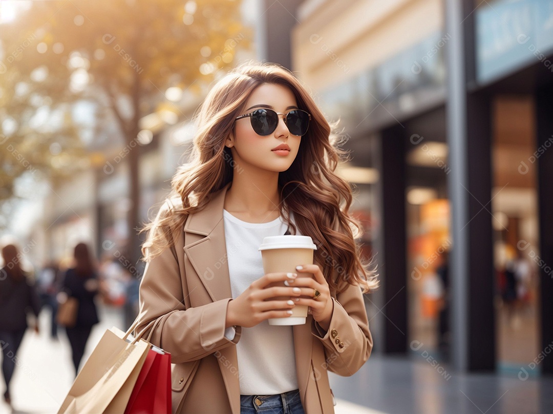 Retrato realista de mulher jovem turista