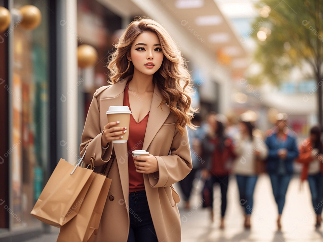 Retrato realista de mulher jovem turista