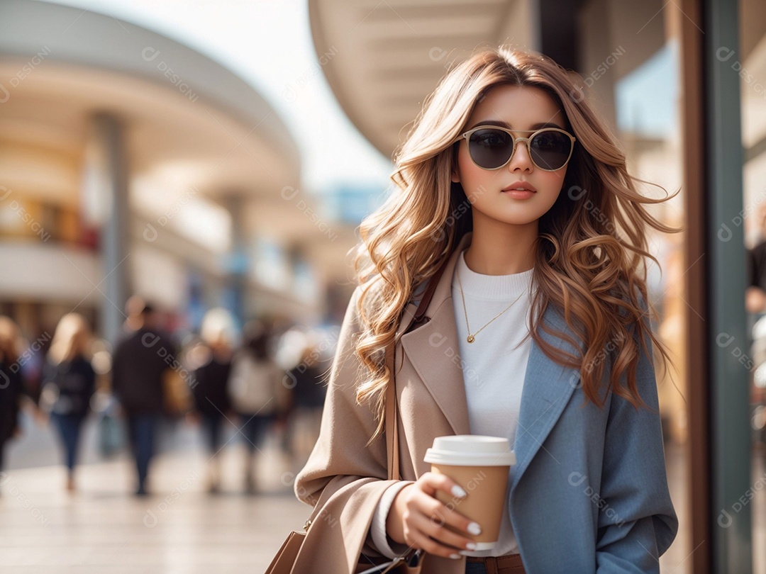 Retrato realista de mulher jovem turista